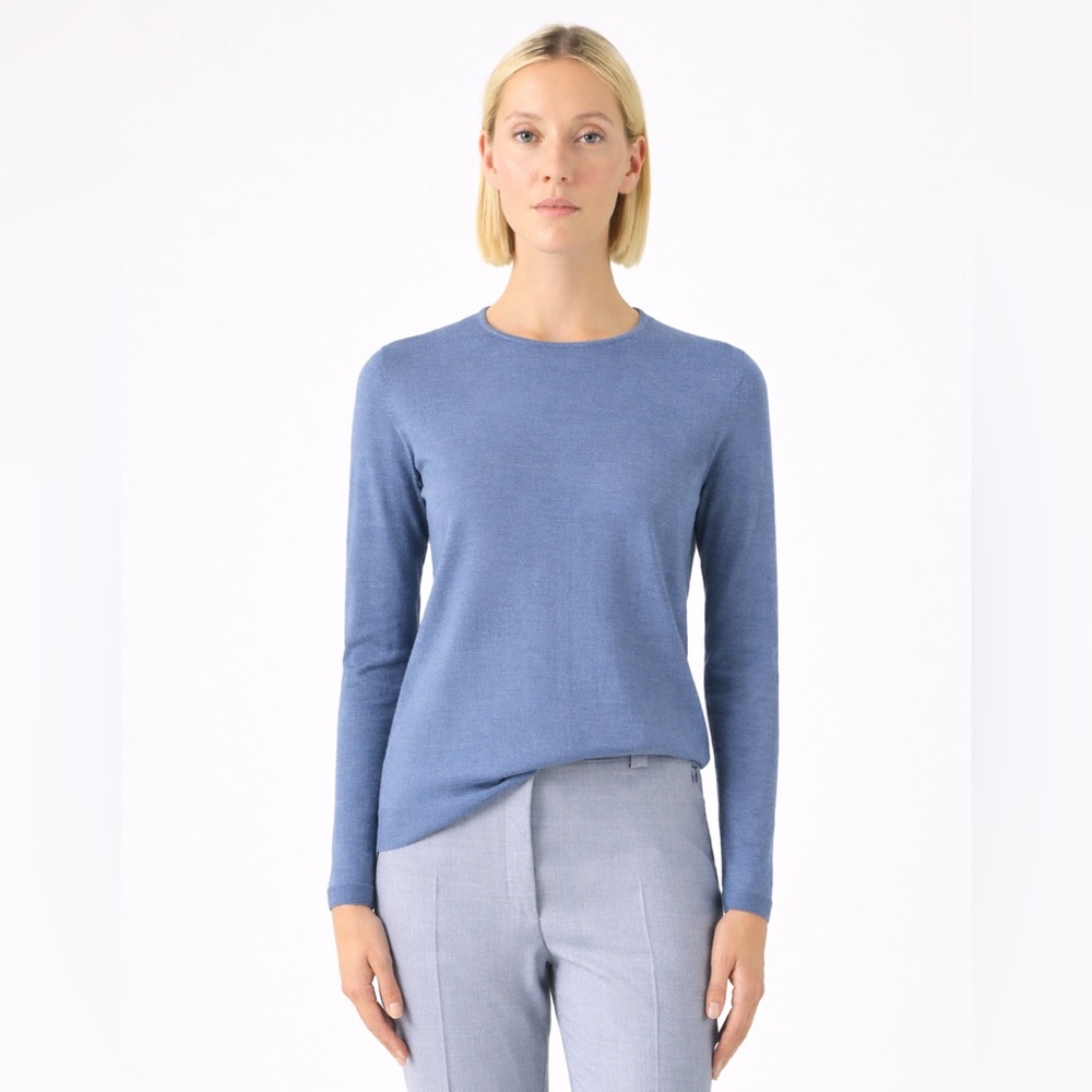 A-K-R-I-S Akris 100 Years Seamless Crew Neck Sweater in Cashmere and Silk